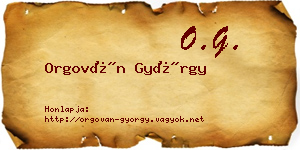 Orgován György névjegykártya