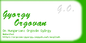 gyorgy orgovan business card
